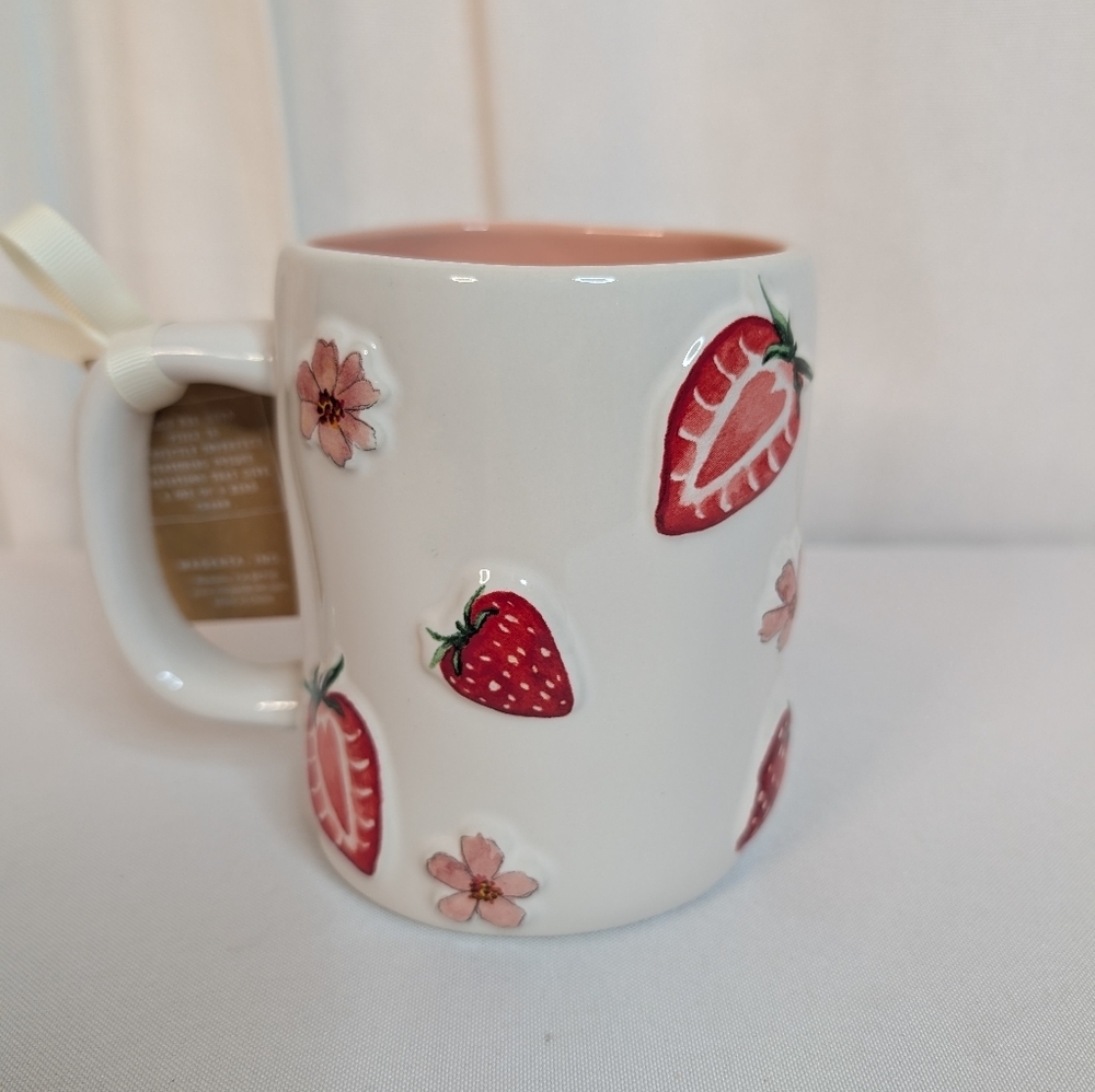 Rae Dunn Love You Berry Much Strawberry And Floral Double Sided Mug - Picture 3 of 4